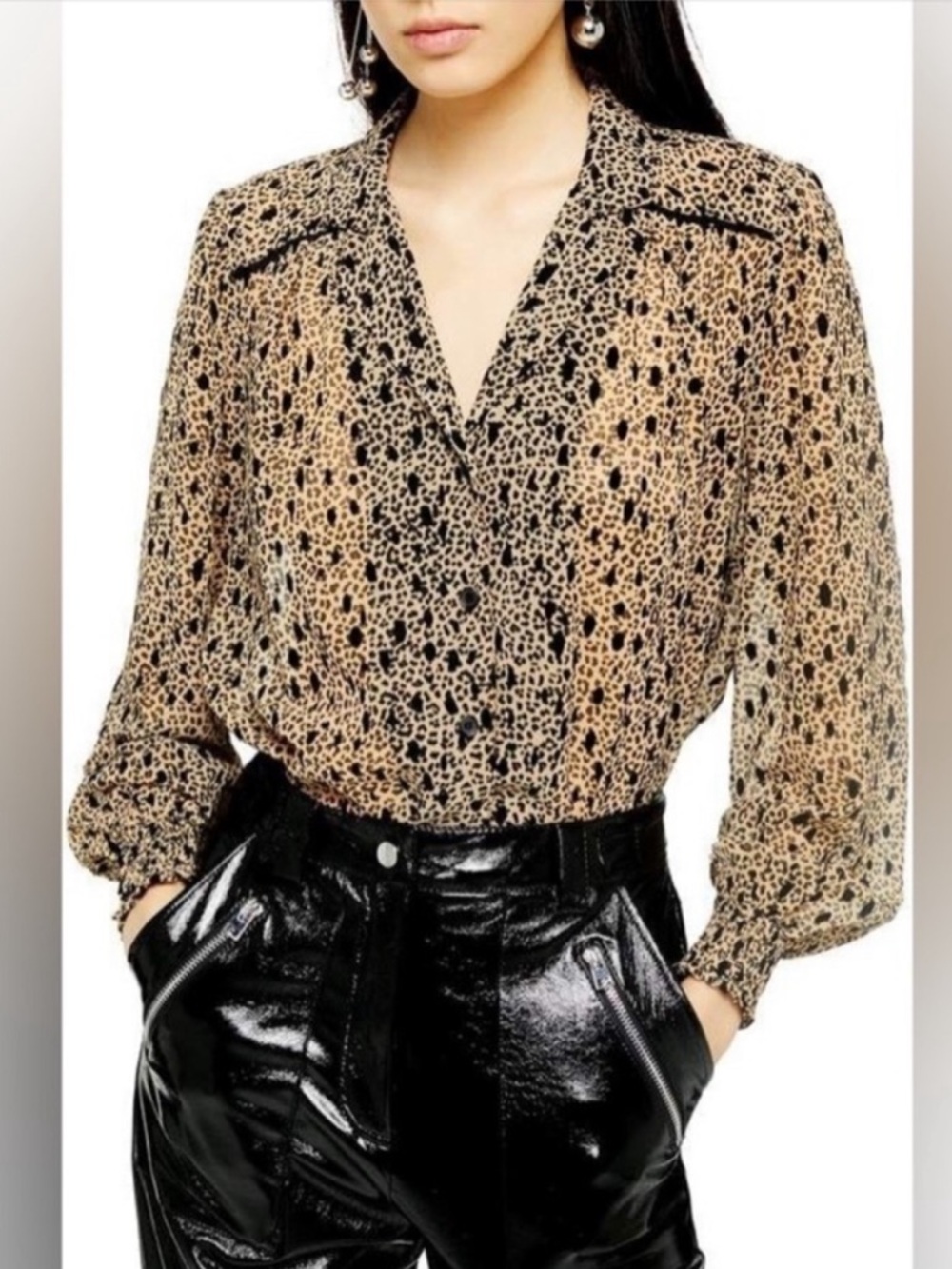 Topshop Leopard Print Blouse